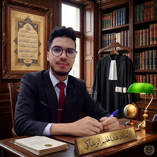 Maître Abdelhalim Zendaguy, Avocat au Barreau de Marrakech, dans son cabinet
